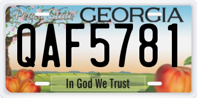 GA license plate QAF5781