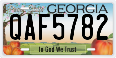 GA license plate QAF5782