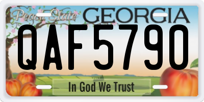GA license plate QAF5790