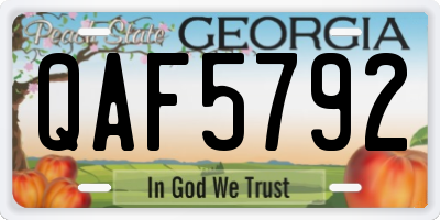 GA license plate QAF5792