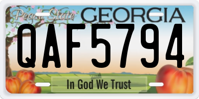 GA license plate QAF5794