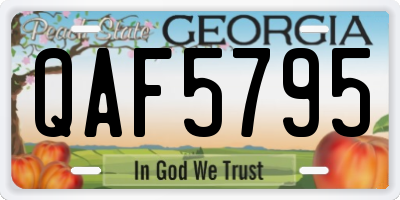 GA license plate QAF5795