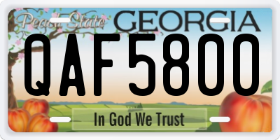 GA license plate QAF5800