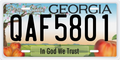 GA license plate QAF5801