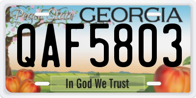 GA license plate QAF5803