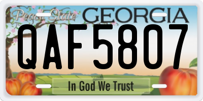 GA license plate QAF5807