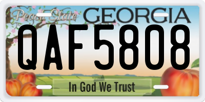 GA license plate QAF5808