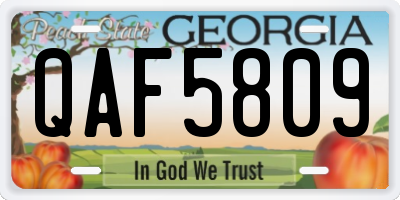 GA license plate QAF5809