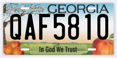 GA license plate QAF5810