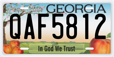 GA license plate QAF5812