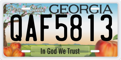 GA license plate QAF5813
