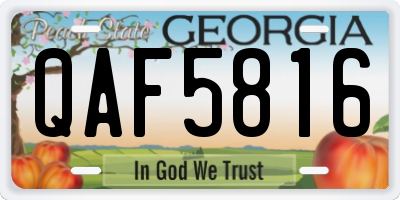 GA license plate QAF5816