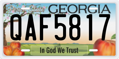 GA license plate QAF5817