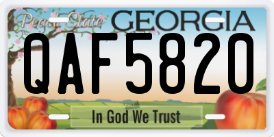 GA license plate QAF5820