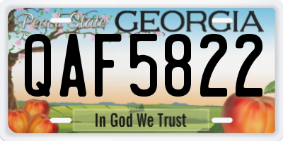 GA license plate QAF5822