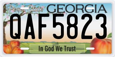 GA license plate QAF5823