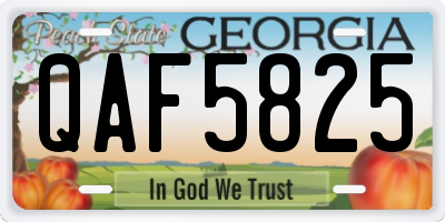 GA license plate QAF5825
