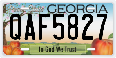 GA license plate QAF5827