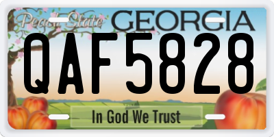 GA license plate QAF5828