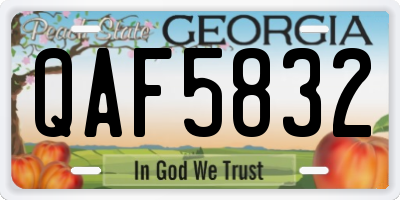 GA license plate QAF5832