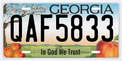 GA license plate QAF5833