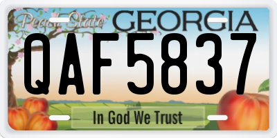 GA license plate QAF5837
