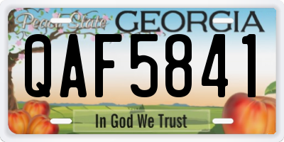 GA license plate QAF5841