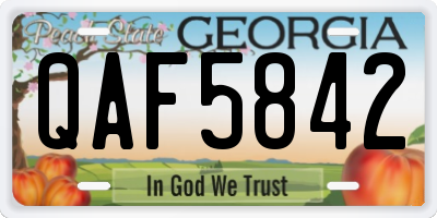 GA license plate QAF5842