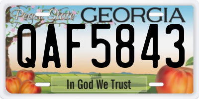 GA license plate QAF5843