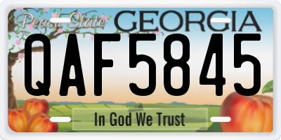 GA license plate QAF5845