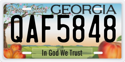 GA license plate QAF5848