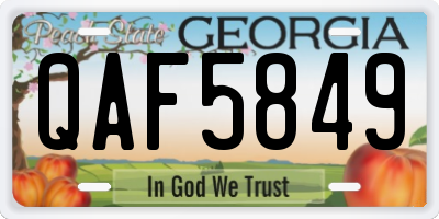 GA license plate QAF5849