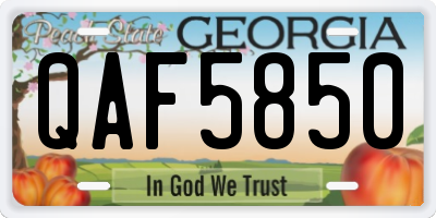 GA license plate QAF5850