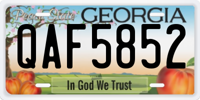 GA license plate QAF5852