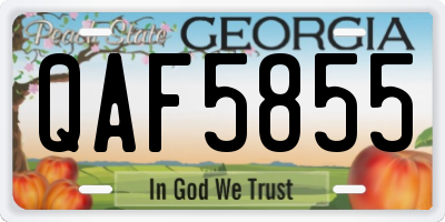 GA license plate QAF5855