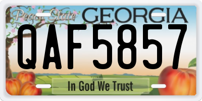 GA license plate QAF5857
