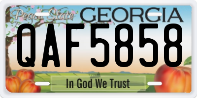 GA license plate QAF5858
