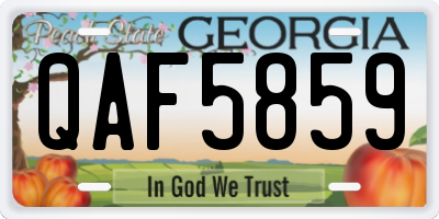 GA license plate QAF5859