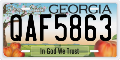 GA license plate QAF5863