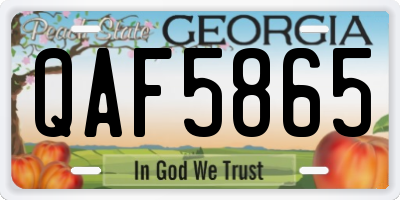 GA license plate QAF5865