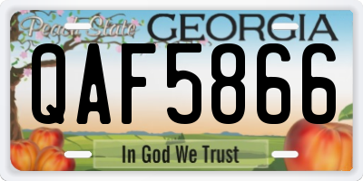 GA license plate QAF5866