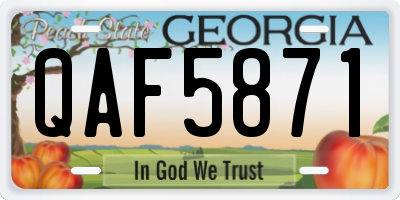 GA license plate QAF5871