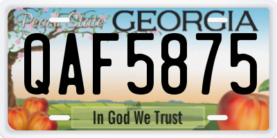 GA license plate QAF5875