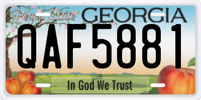 GA license plate QAF5881