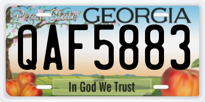 GA license plate QAF5883