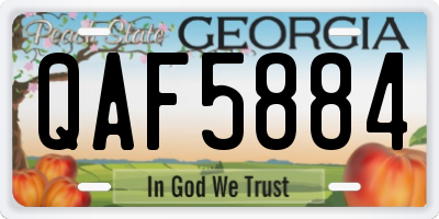 GA license plate QAF5884