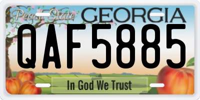 GA license plate QAF5885