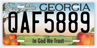GA license plate QAF5889