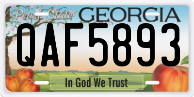 GA license plate QAF5893