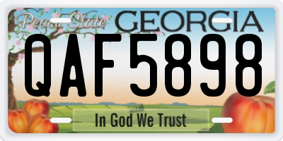 GA license plate QAF5898